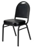 Chivari Black Vinyl Black Steel Frame Dome Back Banquet Chair CQDVBB-ZF-T