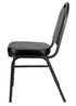 Chivari Black Vinyl Black Steel Frame Dome Back Banquet Chair CQDVBB-ZF-T