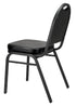 Chivari Black Vinyl Black Steel Frame Dome Back Banquet Chair CQDVBB-ZF-T