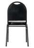Chivari Black Vinyl Black Steel Frame Dome Back Banquet Chair CQDVBB-ZF-T