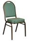 Chivari Green Patterned Fabric Gold Vein Steel Frame Dome Back Banquet Chair CQDFGR-ZF-T
