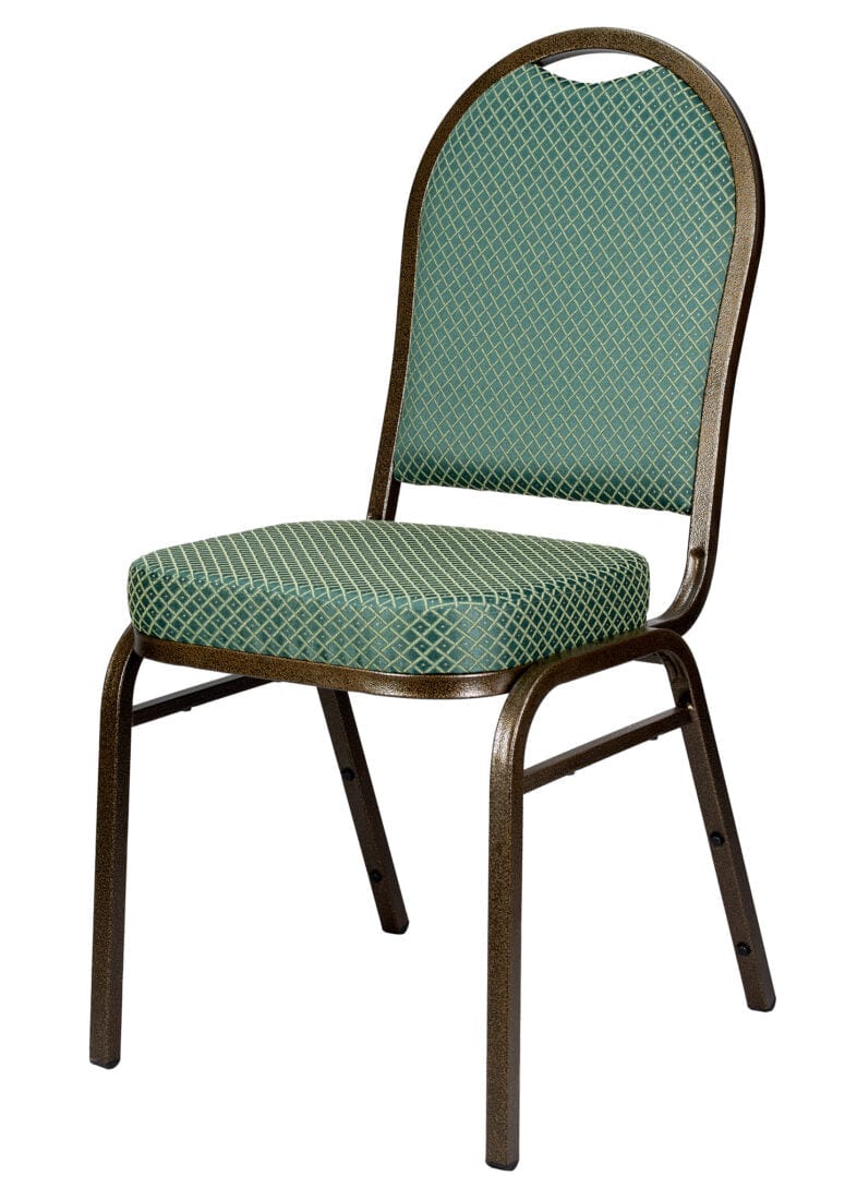 Chivari Green Patterned Fabric Gold Vein Steel Frame Dome Back Banquet Chair CQDFGR-ZF-T