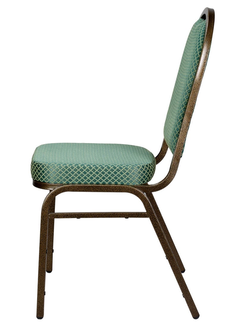 Chivari Green Patterned Fabric Gold Vein Steel Frame Dome Back Banquet Chair CQDFGR-ZF-T