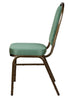 Chivari Green Patterned Fabric Gold Vein Steel Frame Dome Back Banquet Chair CQDFGR-ZF-T