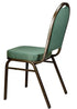 Chivari Green Patterned Fabric Gold Vein Steel Frame Dome Back Banquet Chair CQDFGR-ZF-T
