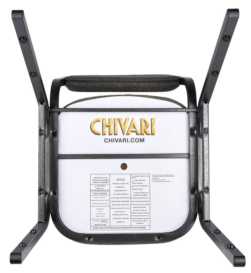 Chivari Black with Gold Dot Fabric Gold Vein Steel Frame Crown Back Banquet Chair CQCFBD-ZF-T