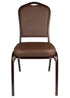 Chivari Brown Vinyl Copper Vein Steel Frame Crown Back Banquet Chair CQCVBR-ZF-T