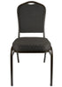 Chivari Black with Gold Dot Fabric Gold Vein Steel Frame Crown Back Banquet Chair CQCFBD-ZF-T