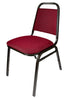 Burgundy Fabric Gold Vein Steel Frame Trapezoid Back 32" Banquet Chair