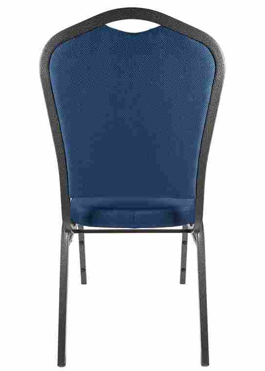Chivari Navy Blue Fabric Silver Vein Steel Frame Crown Back Banquet Chair CQCFBLU-ZF-T