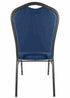 Chivari Navy Blue Fabric Silver Vein Steel Frame Crown Back Banquet Chair CQCFBLU-ZF-T