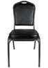 Chivari Black Vinyl Silver Vein Steel Frame Crown Back Banquet Chair CQCVB-ZF-T