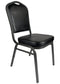 Chivari Black Vinyl Silver Vein Steel Frame Crown Back Banquet Chair CQCVB-ZF-T