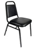 Chivari Black Vinyl Black Steel Frame Trapezoid Back 34" Banquet Chair CQTVB4-ZF-T