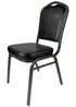 Chivari Black Vinyl Silver Vein Steel Frame Crown Back Banquet Chair CQCVB-ZF-T