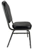 Chivari Black Vinyl Silver Vein Steel Frame Crown Back Banquet Chair CQCVB-ZF-T