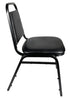 Chivari Black Vinyl Black Steel Frame Trapezoid Back 34" Banquet Chair CQTVB4-ZF-T