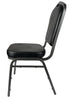 Chivari Black Vinyl Silver Vein Steel Frame Crown Back Banquet Chair CQCVB-ZF-T