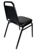Chivari Scratch and Dent Black Vinyl Black Steel Frame Trapezoid Back 34" Banquet Chair CQTVB4-ZF-T-SD
