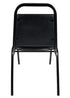 Chivari Scratch and Dent Black Vinyl Black Steel Frame Trapezoid Back 34" Banquet Chair CQTVB4-ZF-T-SD