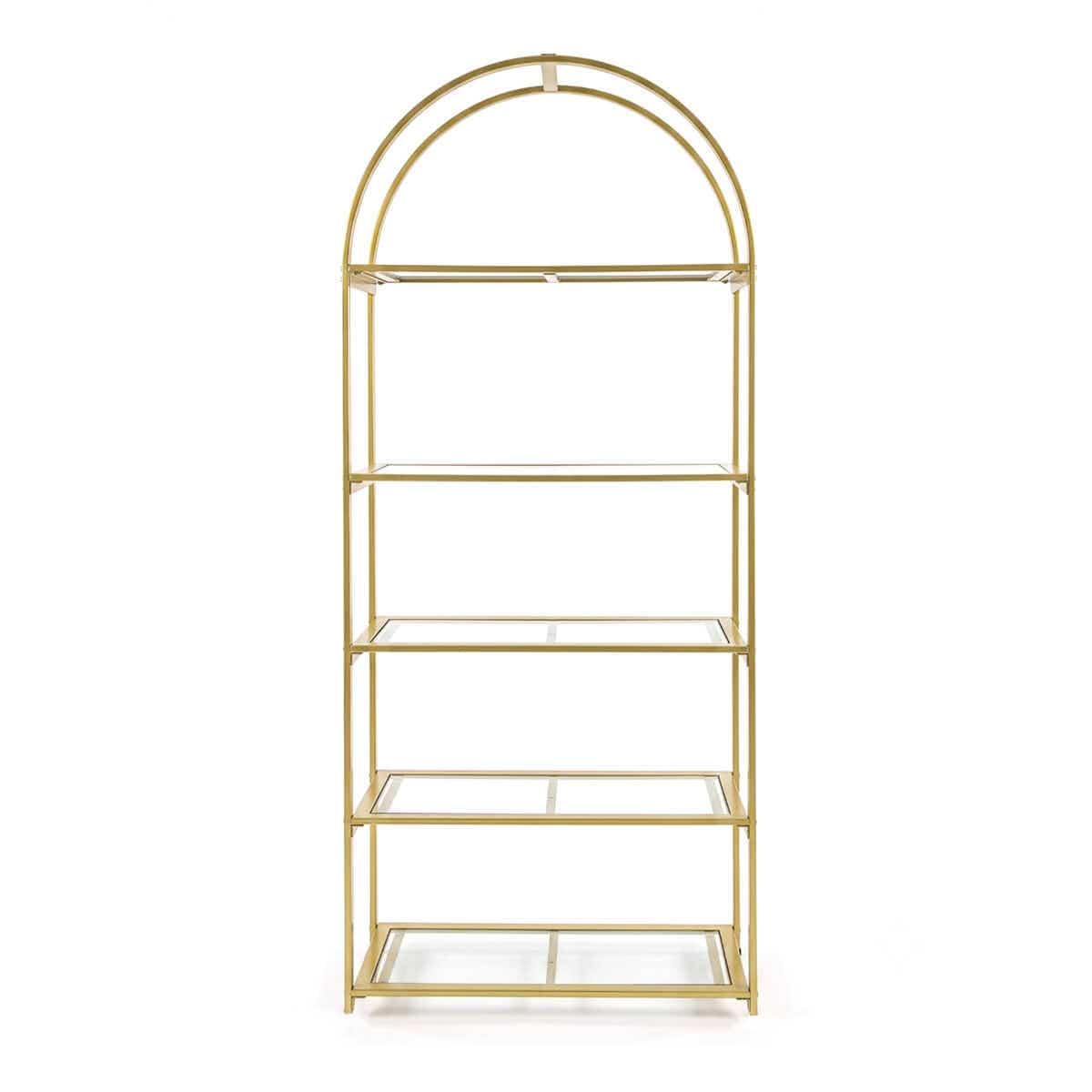 Chivari Gold 84" Metal Back Bar 4 Tier with glass shelves BAR-BACK-MAGLD-KT-AX