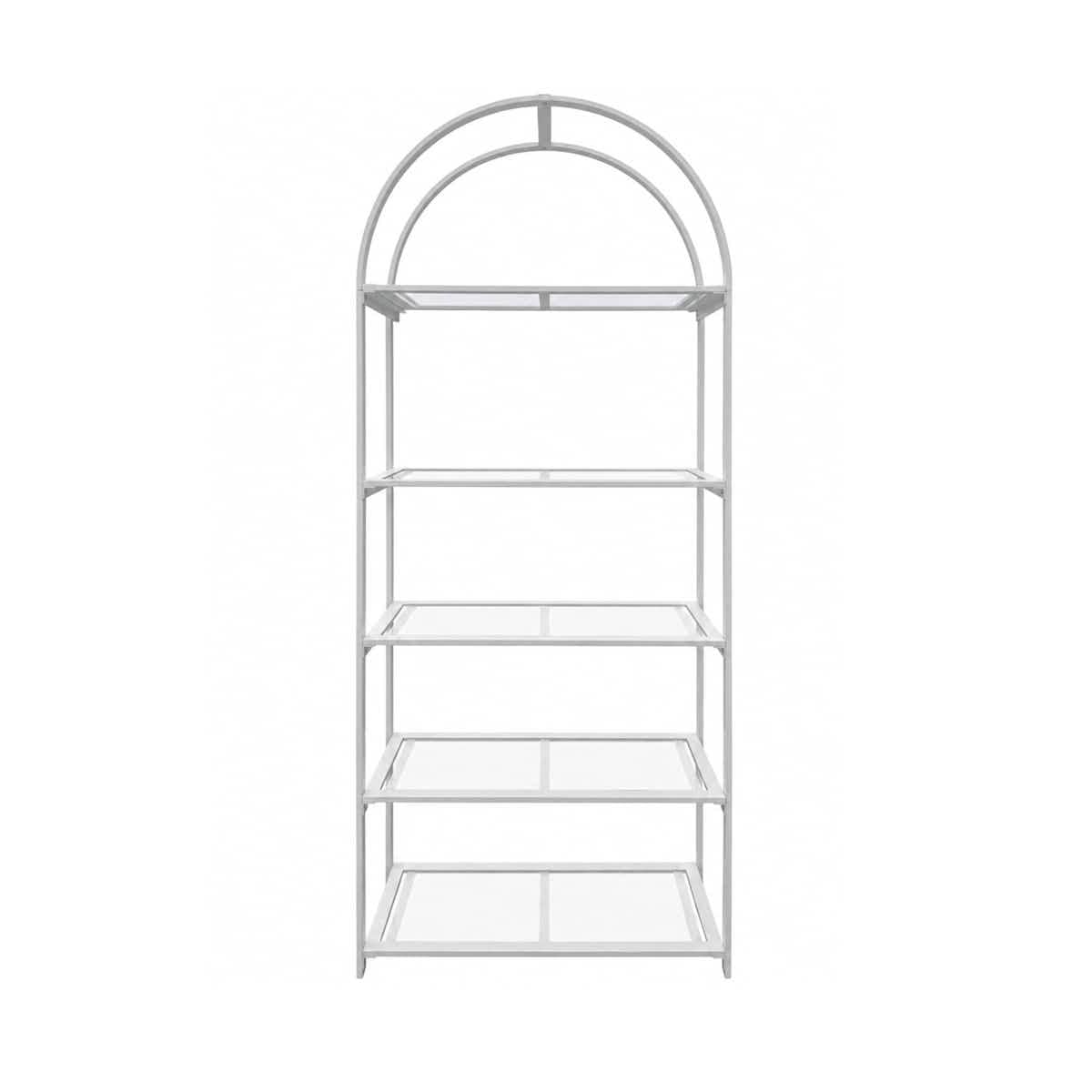 Chivari White 84" Metal Back Bar 4 Tier with glass shelves BAR-BACK-MAWHI-KT-AX