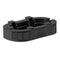 50' Black Portable Folding Bar - 11 Piece Set Three Panel Front with Flush Top - Long Island