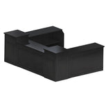 22' Black Portable Folding Bar - 5 Piece Set Reversible Panel Front - Spritz