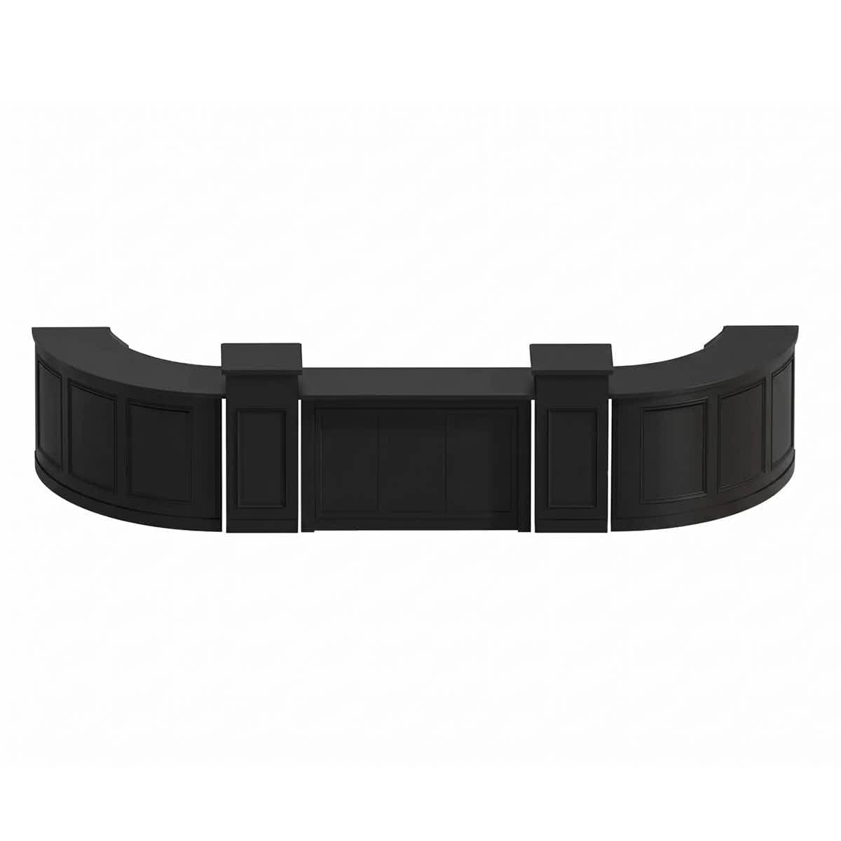 Chivari 24' Black Portable Folding Bar - 5 Piece Set Three Panel Front - Mimosa BAR-CFG-BLK-F2-KT