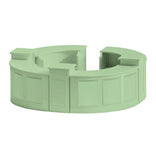 34' Sage Green Portable Folding Bar - 7 Piece Set Three Panel Front - Margarita