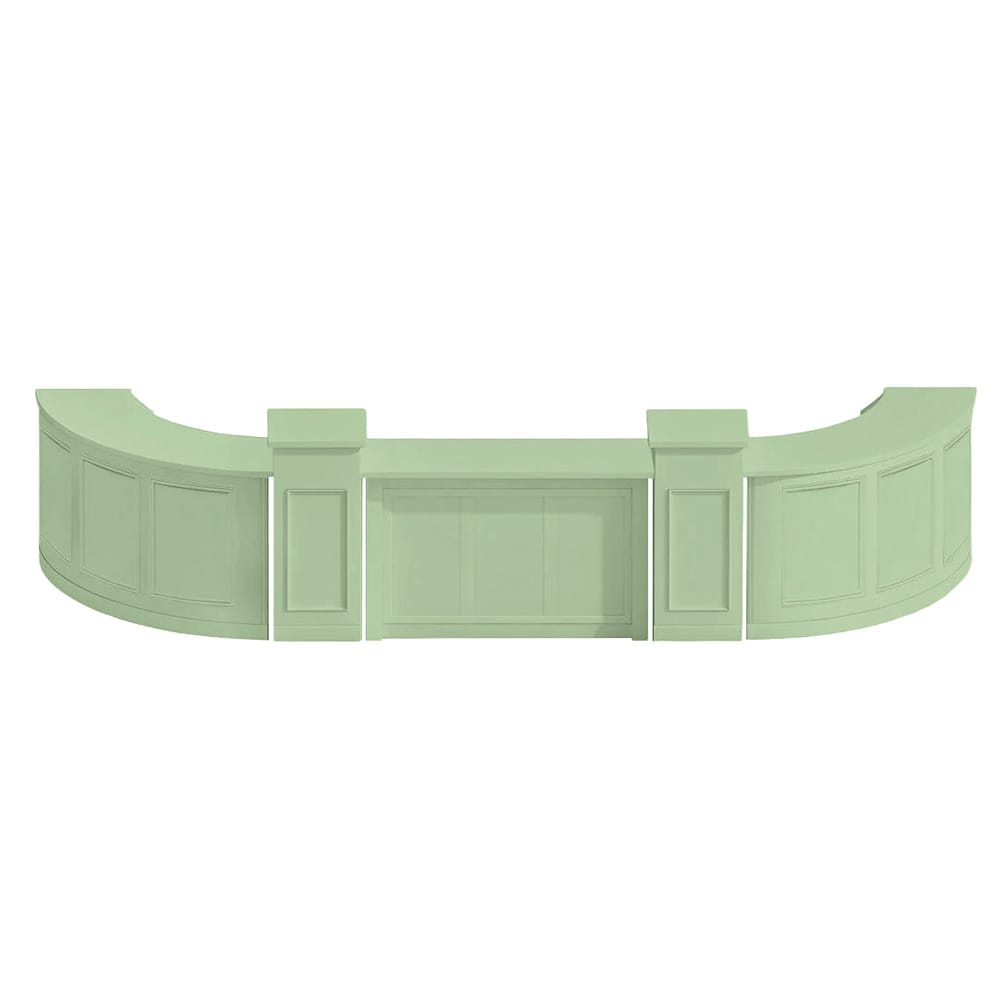 Chivari 24' Sage Green Portable Folding Bar - 5 Piece Set Three Panel Front - Mimosa BAR-CFG-SG-F6-KT