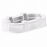 50' White Portable Folding Bar - 11 Piece Set Single Panel Front with Flush Top - Long Island
