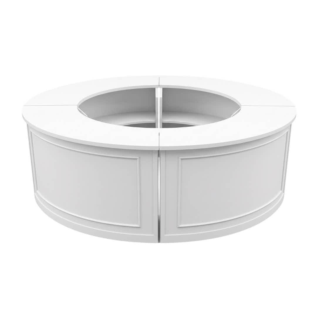 Chivari 28' White Portable Folding Bar - 4 Piece Set Single Panel Front - Manhattan BAR-CFG-WHT-B3-KT