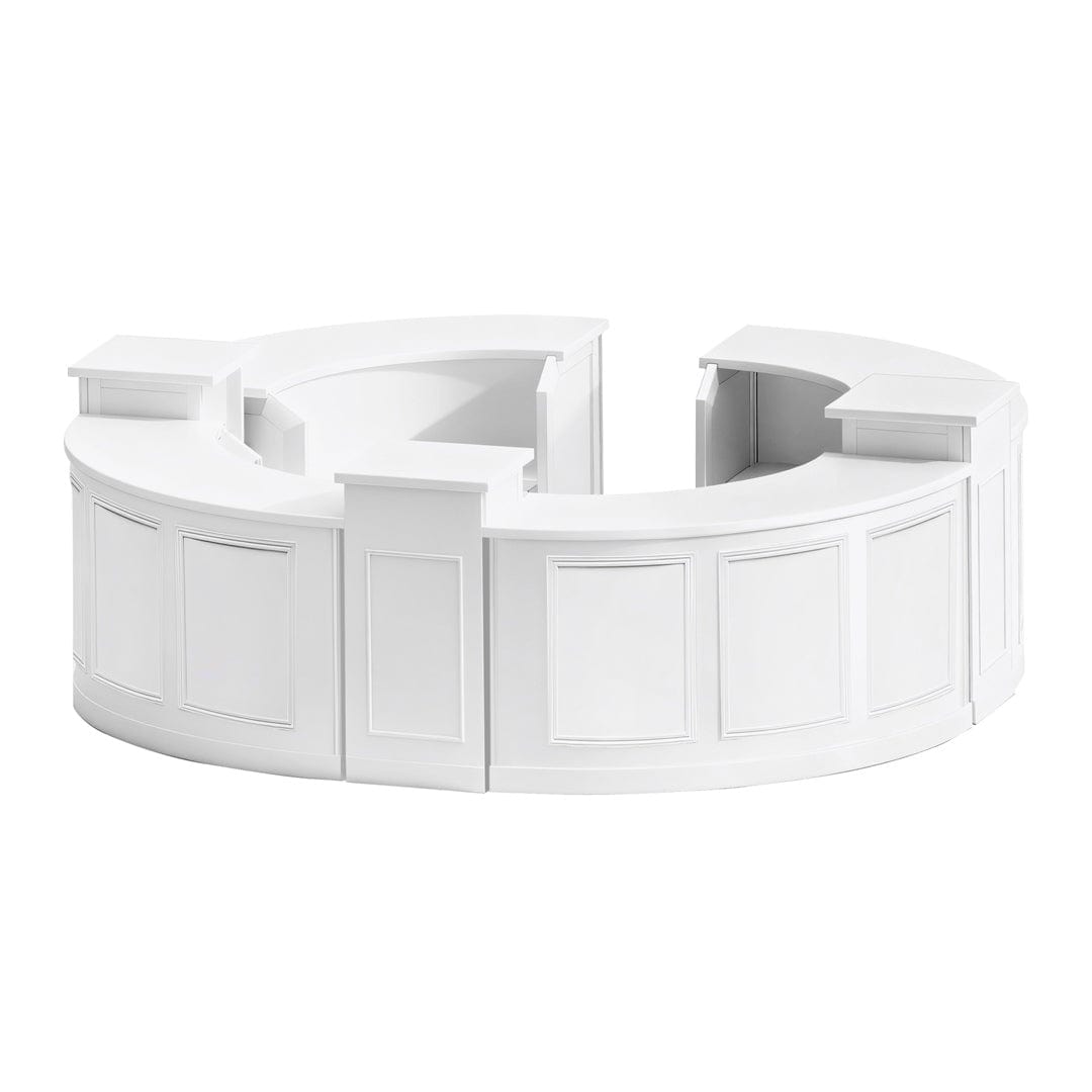 Chivari 34' White Portable Folding Bar - 7 Piece Set Three Panel Front - Margarita BAR-CFG-WHT-D1-KT