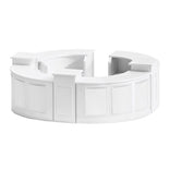 34' White Portable Folding Bar - 7 Piece Set Three Panel Front - Margarita