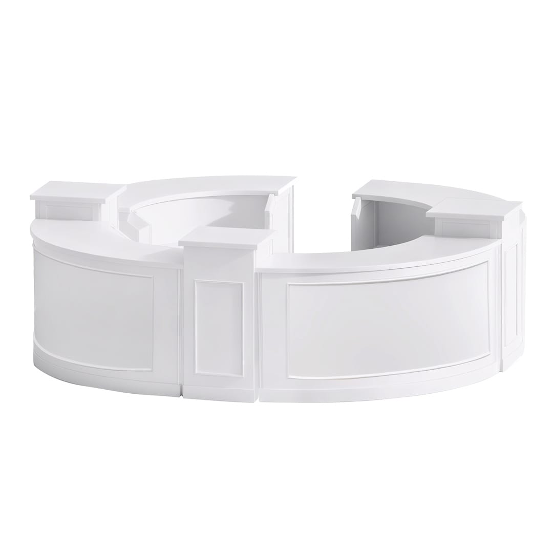 Chivari 34' White Portable Folding Bar - 7 Piece Set Single Panel Front - Margarita BAR-CFG-WHT-D3-KT