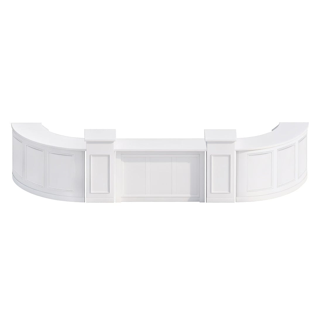 Chivari 24' White Portable Folding Bar - 5 Piece Set Three Panel Front - Mimosa BAR-CFG-WHT-F1-KT