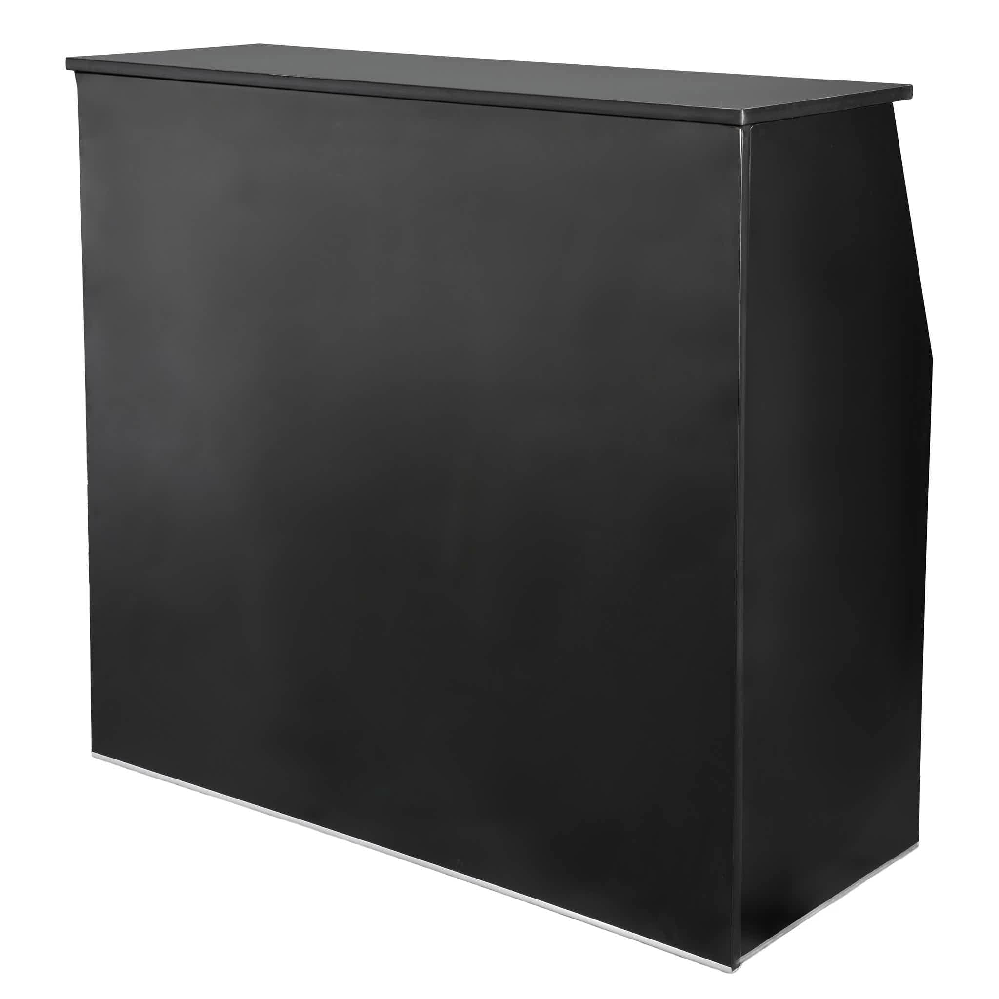 Chivari 42" Tall x 48" Long Black Portable Foldable Bar Laminate Surface BAR-FOLD-48-BLKVYL-AX-T