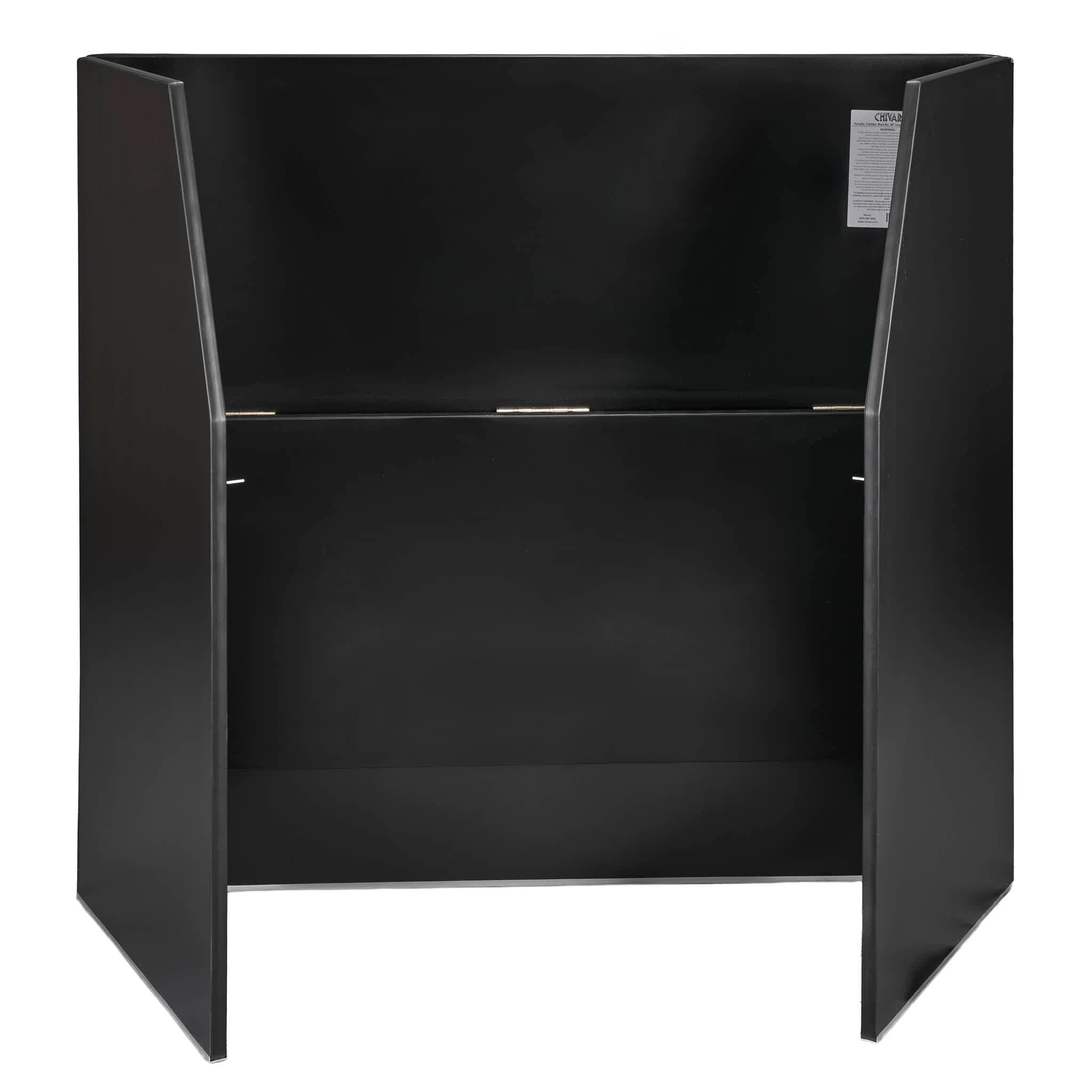 Chivari 42" Tall x 48" Long Black Portable Foldable Bar Laminate Surface BAR-FOLD-48-BLKVYL-AX-T
