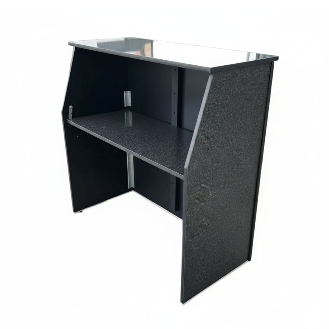 Chivari 42" Tall x 48" Long Black Marble Portable Folding Bar Laminate Surface BAR-FOLD-48-BMBL-AX-T