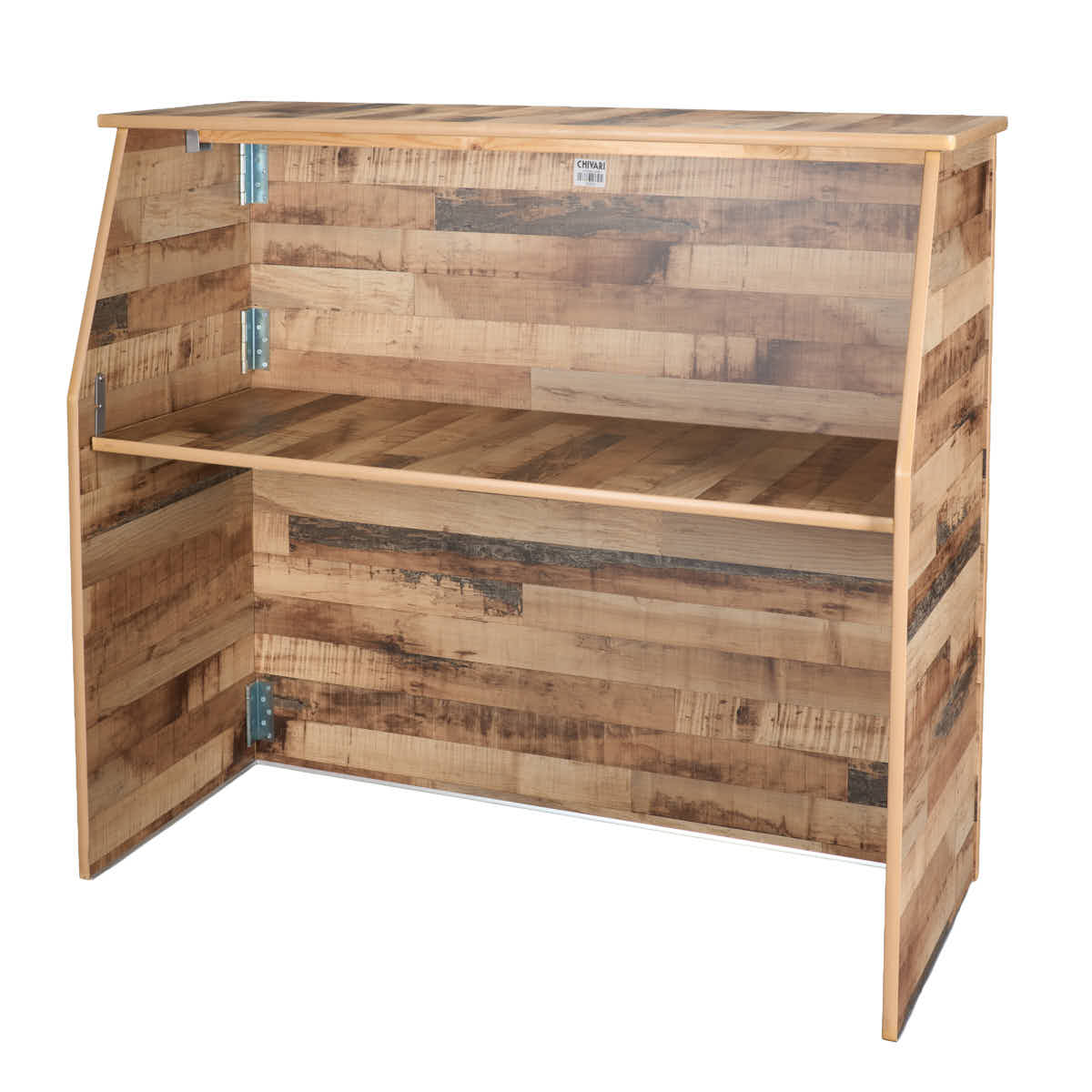 Chivari 42" Tall x 48" Long Rustic Portable Folding Bar BAR-FOLD-48-RUSTIC-AX-T