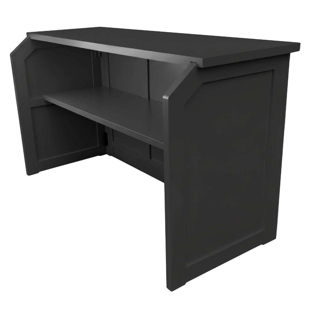 Chivari 24' Black Portable Folding Bar - 5 Piece Set Three Panel Front - Mimosa BAR-CFG-BLK-F2-KT