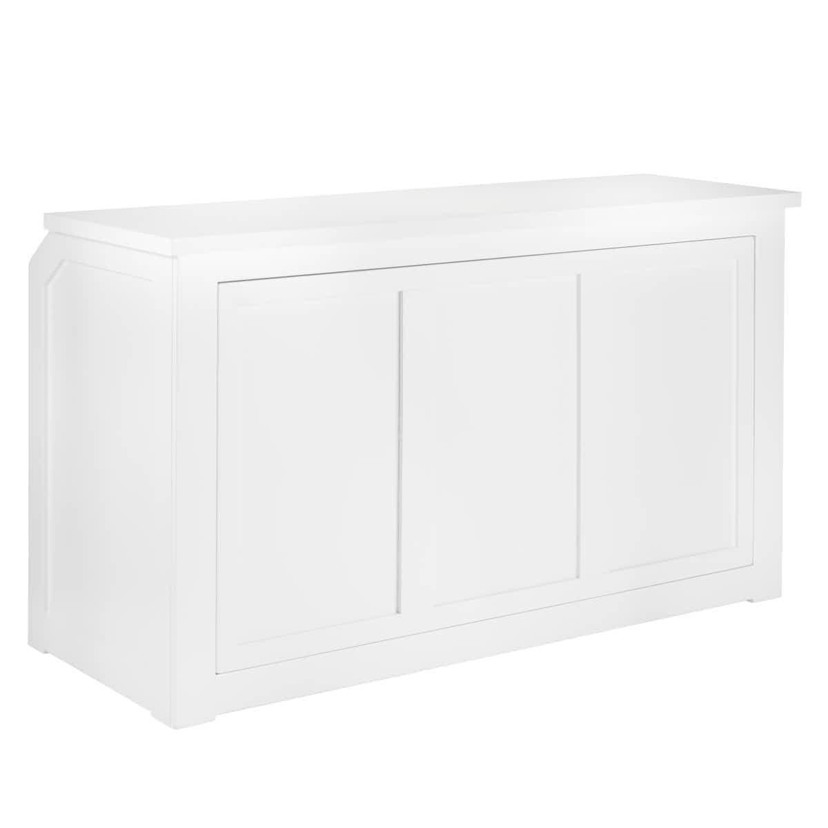 Chivari 6' White Portable Folding Bar with HPL Reversible Front, Top & Shelf BAR-FOLD-72KIT-WHT-AX-T