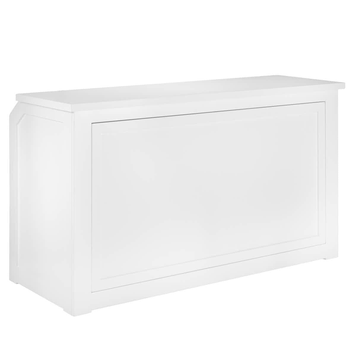 Chivari Scratch and Dent 6' White Portable Folding Bar with HPL Reversible Front, Top & Shelf BAR-FOLD-72KIT-WHT-AX-SD