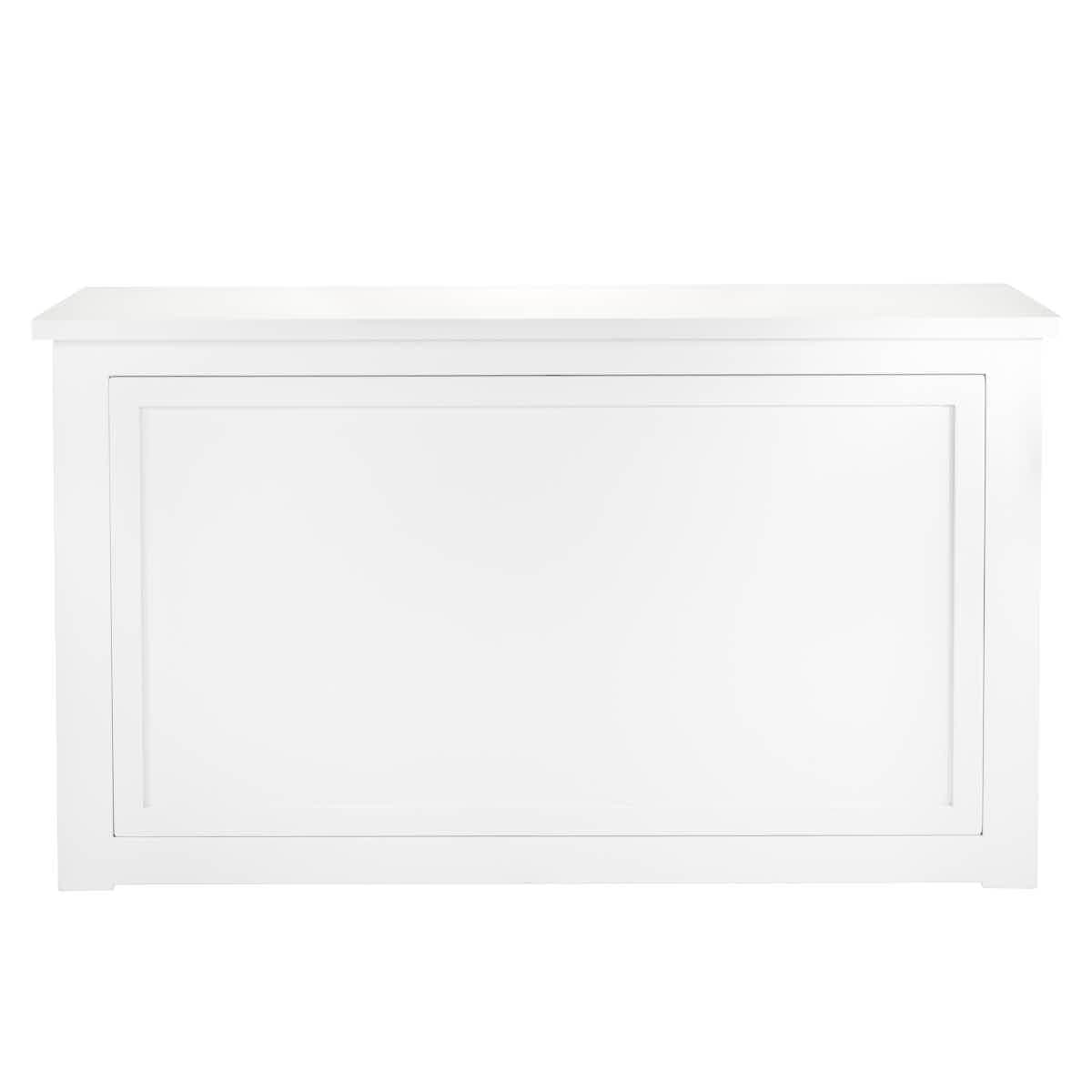 Grand Royale Bars 6' White Portable Folding Bar with HPL Reversible Front, Top & Shelf BAR-FOLD-72KIT-WHT-AX-T