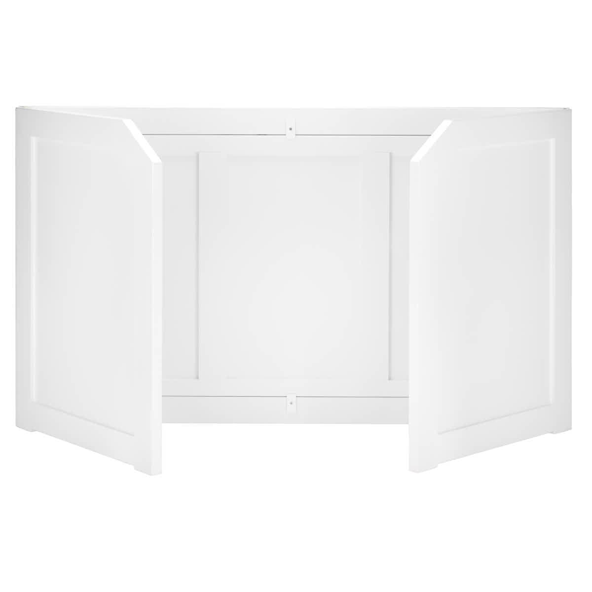 Grand Royale Bars 6' White Portable Folding Bar with HPL Reversible Front, Top & Shelf BAR-FOLD-72KIT-WHT-AX-T