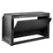 Chivari 6' Black Portable Folding Bar with HPL Reversible Front, Flush Top & Shelf BAR-FOLD-72KITFL-BLK-AX-T