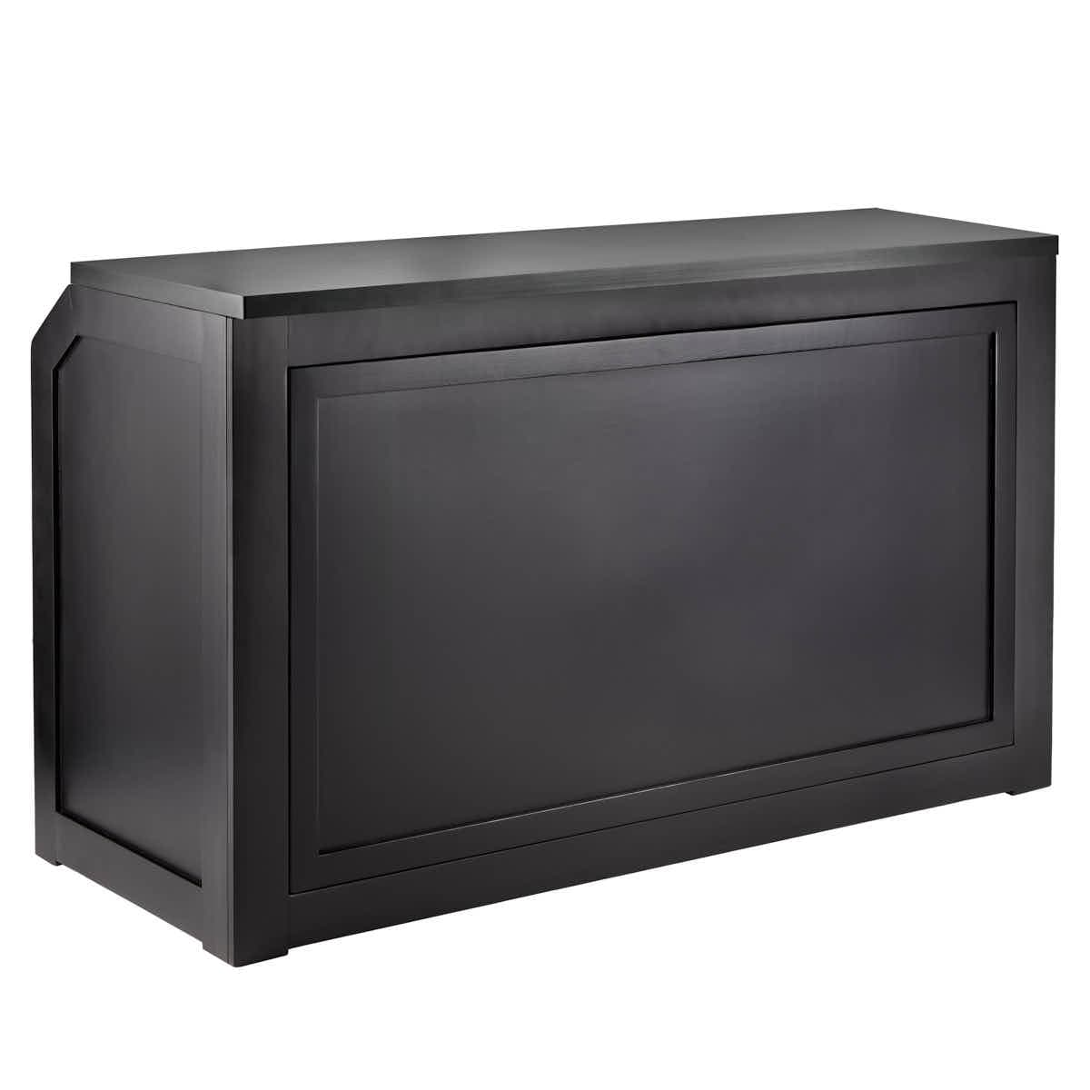 Chivari 6' Black Portable Folding Bar with HPL Reversible Front, Flush Top & Shelf BAR-FOLD-72KITFL-BLK-AX-T