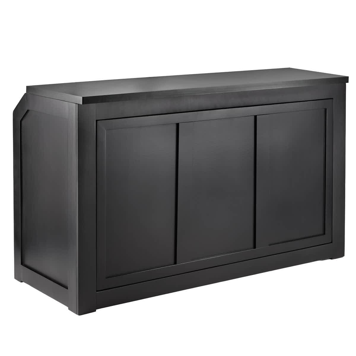 Chivari 6' Black Portable Folding Bar with HPL Reversible Front, Flush Top & Shelf BAR-FOLD-72KITFL-BLK-AX-T