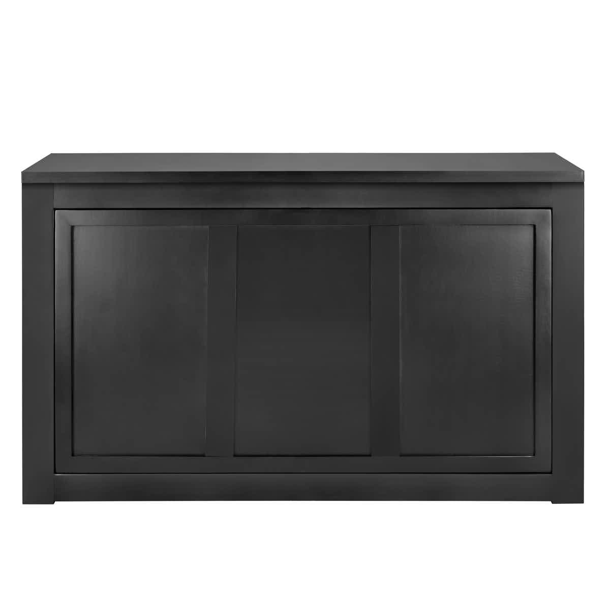 Chivari 6' Black Portable Folding Bar with HPL Reversible Front, Flush Top & Shelf BAR-FOLD-72KITFL-BLK-AX-T